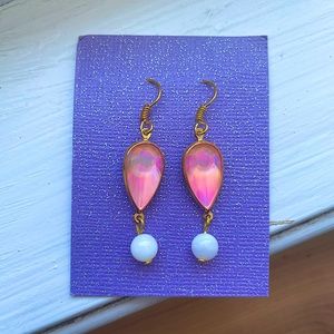 Pink Gemstone Beaded Earrings